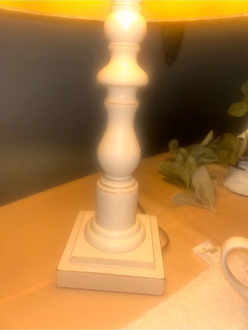 50%offw❤️ Pottery Barn Kids wood Table Lamp Base vintage papyrus leaf Shade flaw